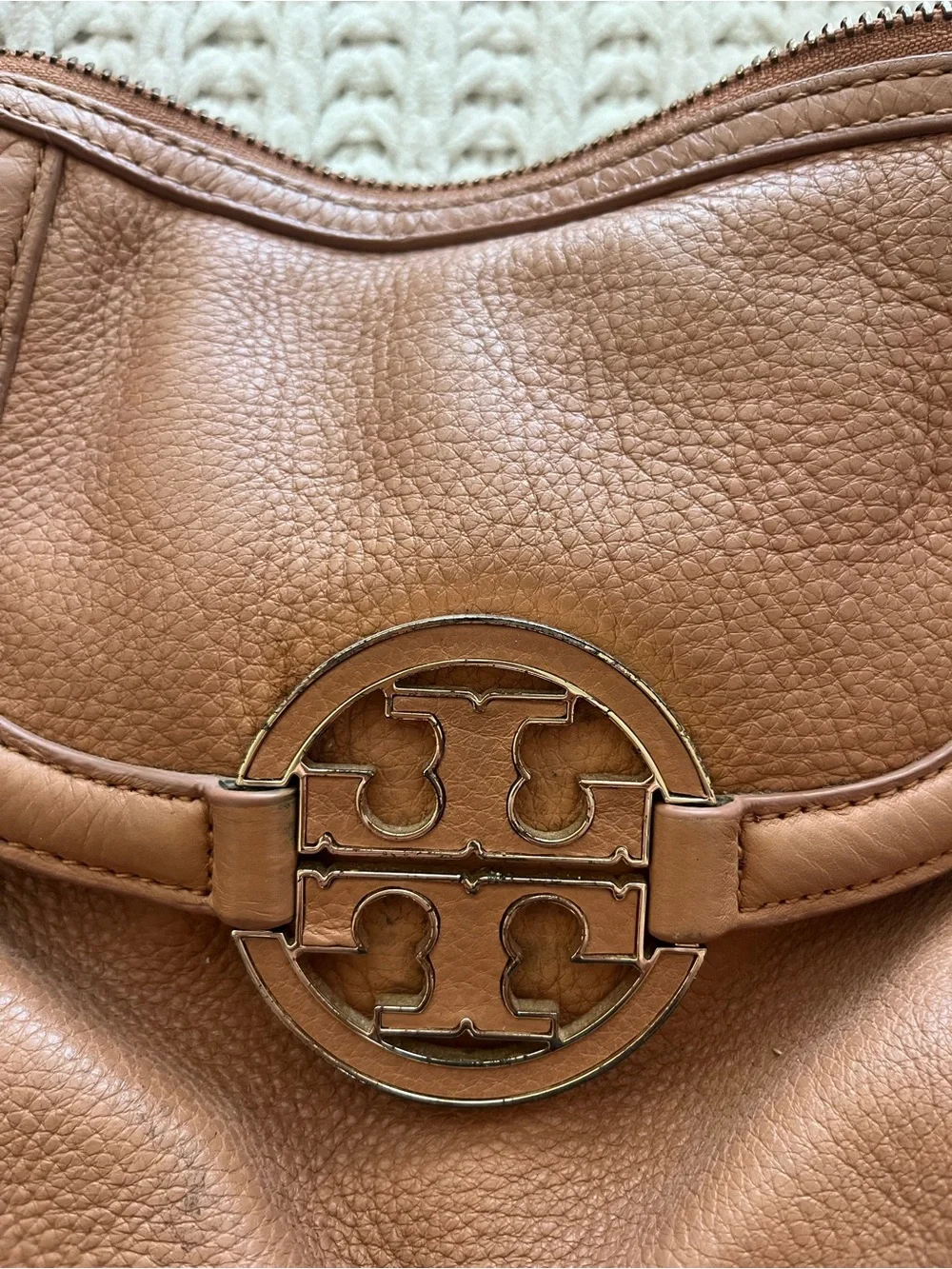 Tory Burch Tan Leather Amanda Hobo Bag